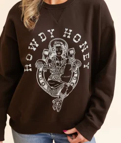 Tops | Ariat Rodeo Honey Oversized Pullover Mole