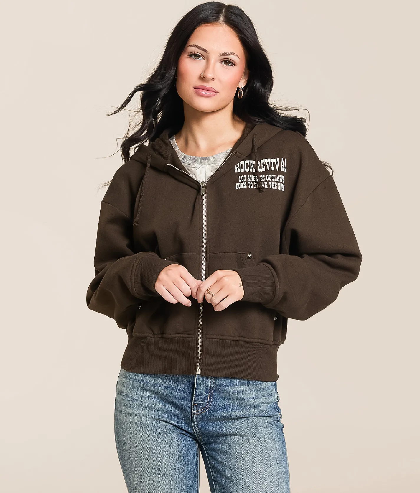 Rock Revival Rodeo Hoodie Brown Online
