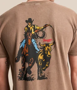 Seager Rodeo Series T-Shirt Pigment Brown New