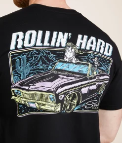 Graphic T-Shirts | Sullen Rollin' Hard T-Shirt Jet Black