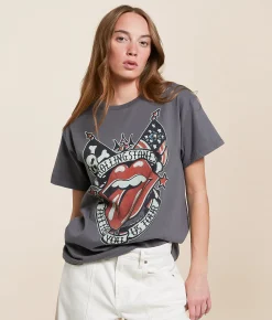 Tops | Junkfood Rolling Stones Tattoo Tour Band T-Shirt Charcoal Grey