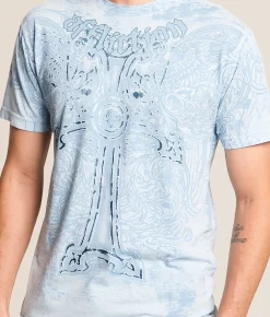 Tops|Graphic T-Shirts | Affliction Rome T-Shirt Dream Blue Lava Wash