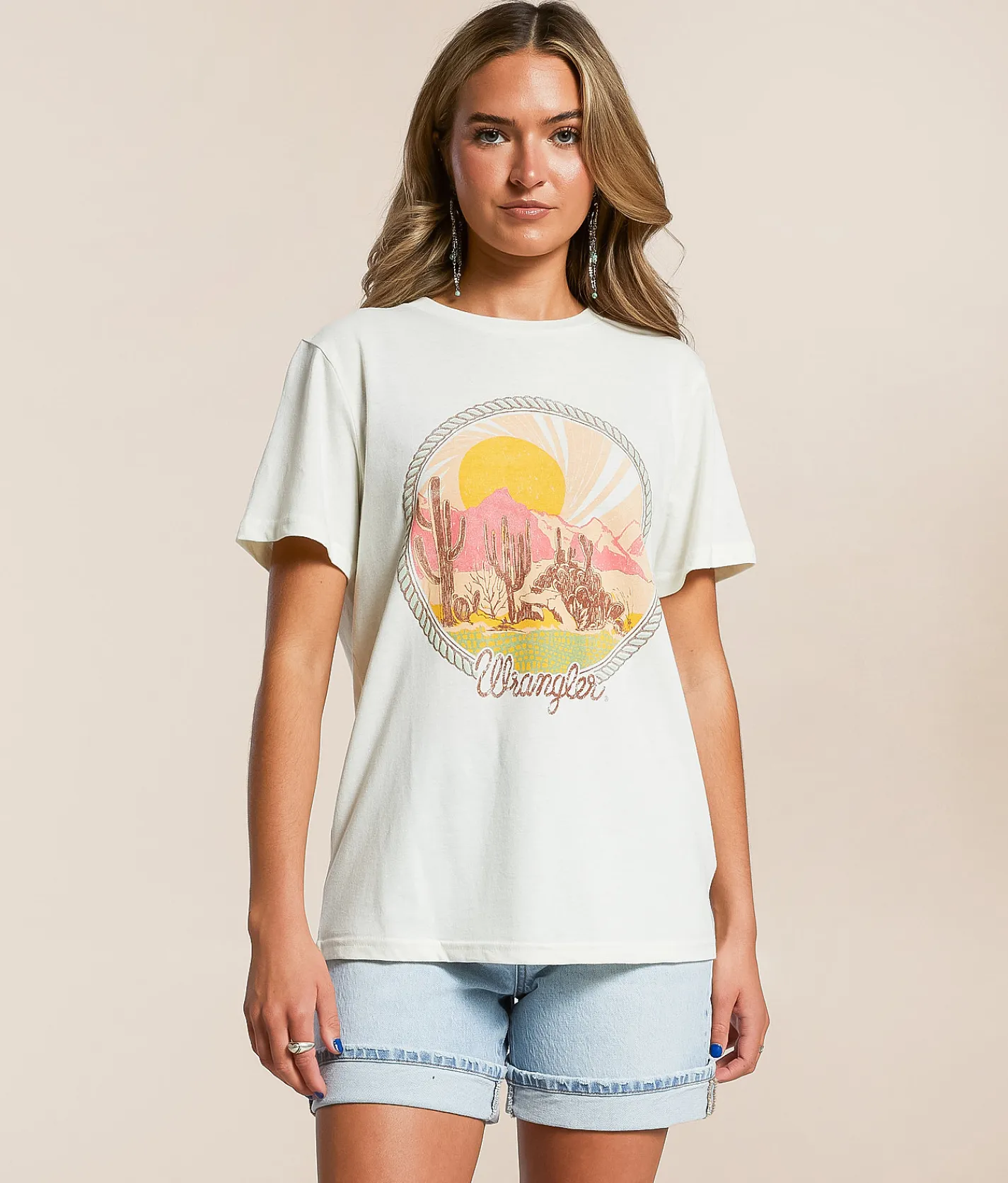 Wrangler® Rope Circle T-Shirt Marshmallow Heather