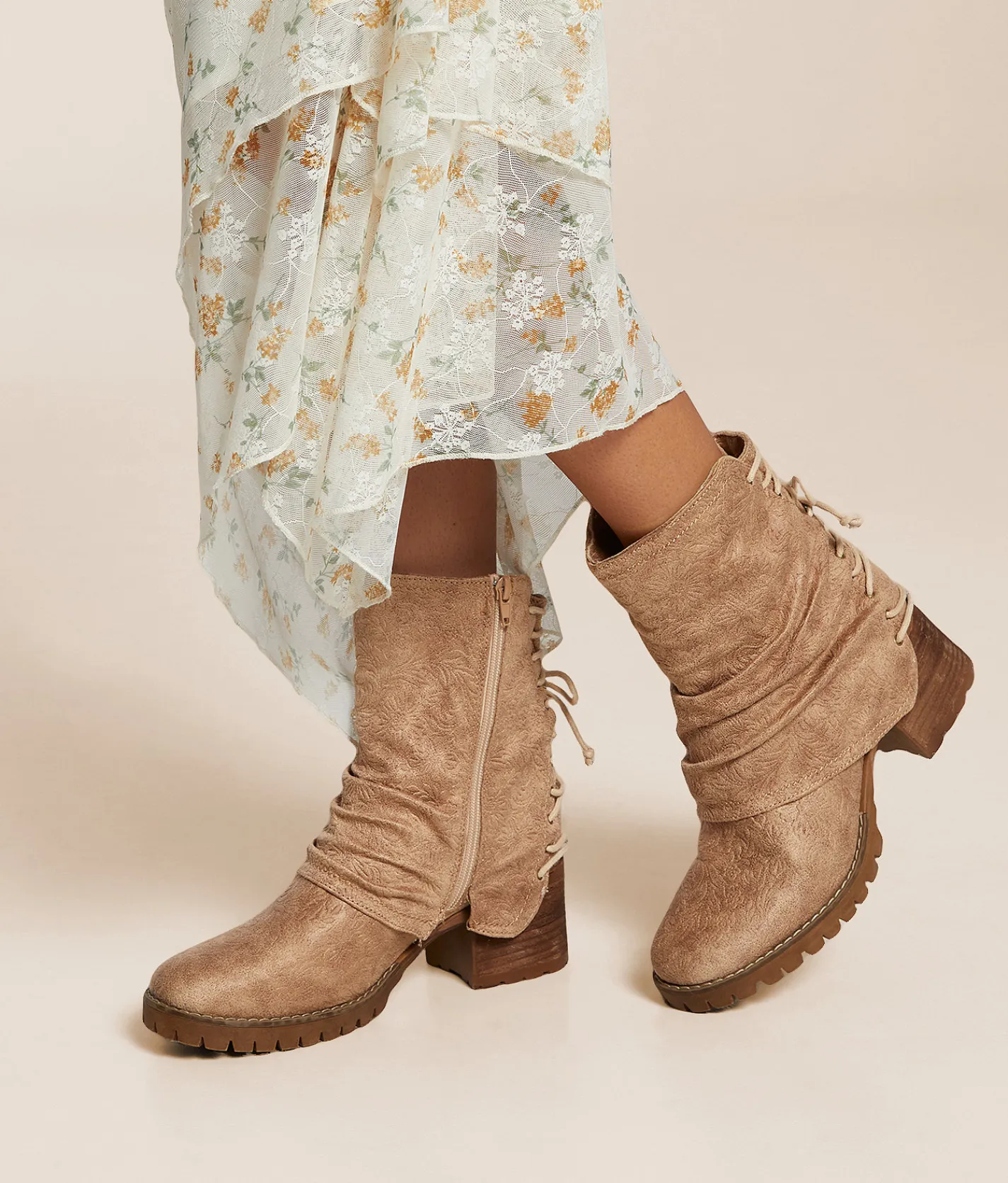 Shoes | Very G Roseanne Slouchy Ankle Boot Beige