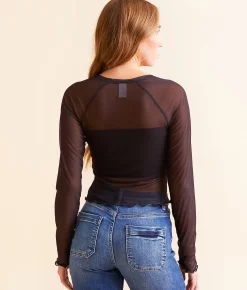 Sinful Rose Dagger Mesh T-Shirt Nude Multi Best
