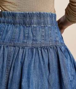 Bottoms | Free People Roselle Denim Mini Skirt High Tide