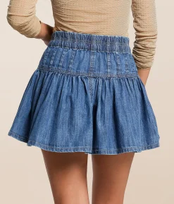 Bottoms | Free People Roselle Denim Mini Skirt High Tide
