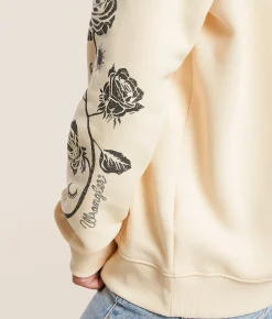 Tops | Wrangler® Roses Hooded Sweatshirt Pearled Ivory