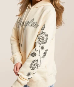 Tops | Wrangler® Roses Hooded Sweatshirt Pearled Ivory