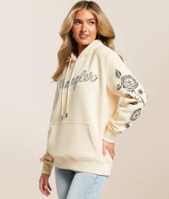 Tops | Wrangler® Roses Hooded Sweatshirt Pearled Ivory