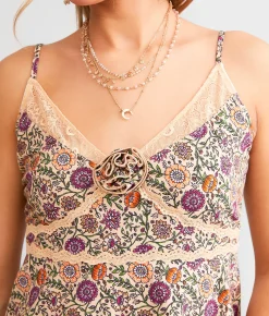Tops | Gimmicks Rosette Lace Tank Top Multi