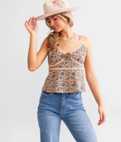 Tops | Gimmicks Rosette Lace Tank Top Multi