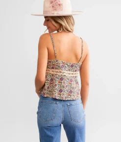 Tops | Gimmicks Rosette Lace Tank Top Multi