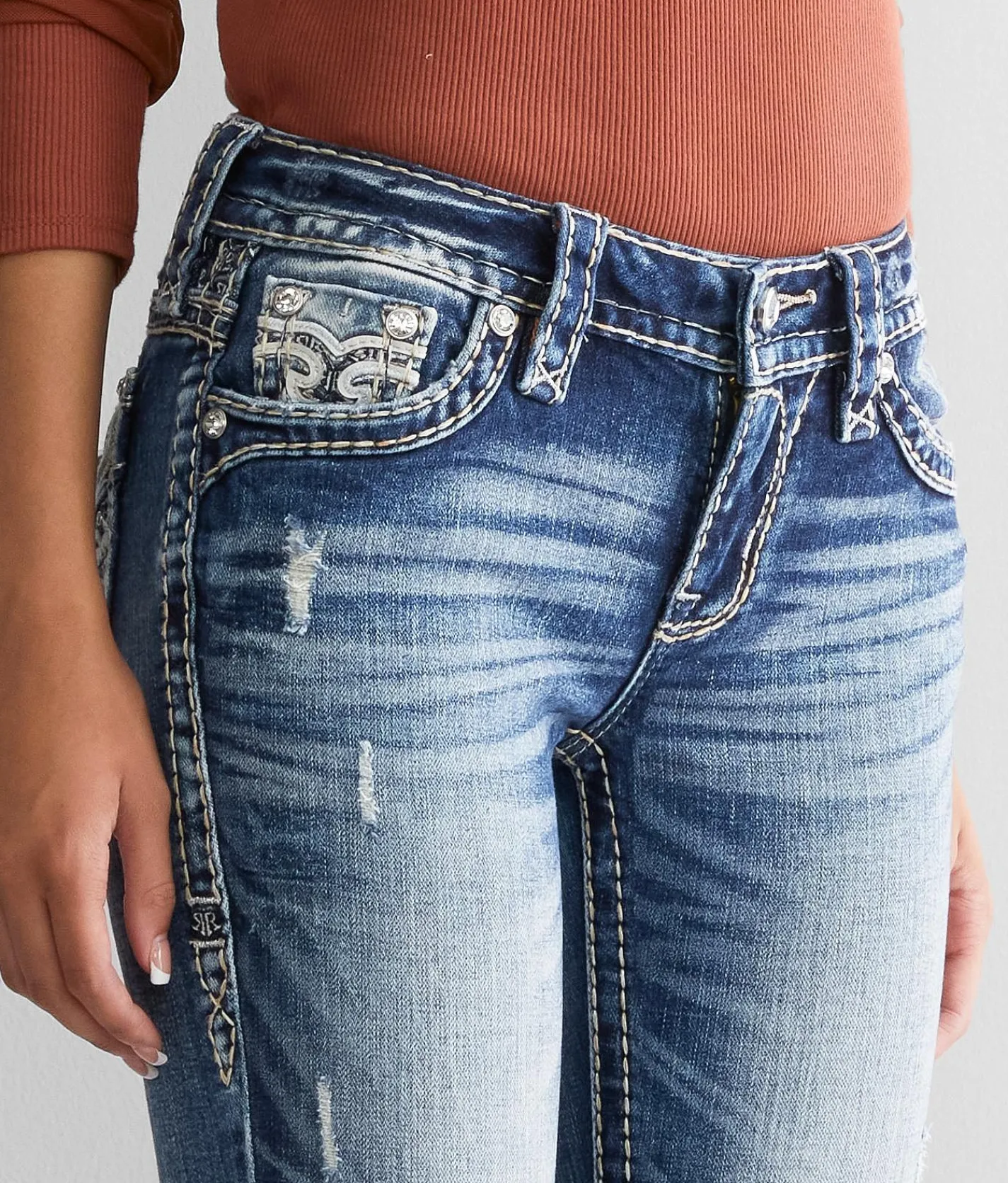 Rock Revival Rosewood Low Rise Boot Stretch Jean Rosewood B211 Outlet