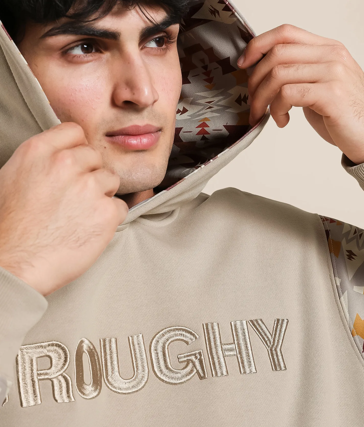 Hooey Roughy Hooded Sweatshirt Tan Aztec Discount