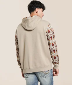 Hooey Roughy Hooded Sweatshirt Tan Aztec Discount