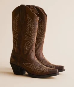 Ariat Round Up Collins Leather Western Boot Rafter Tan Sale