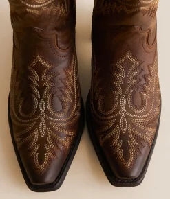 Ariat Round Up Collins Leather Western Boot Rafter Tan Sale