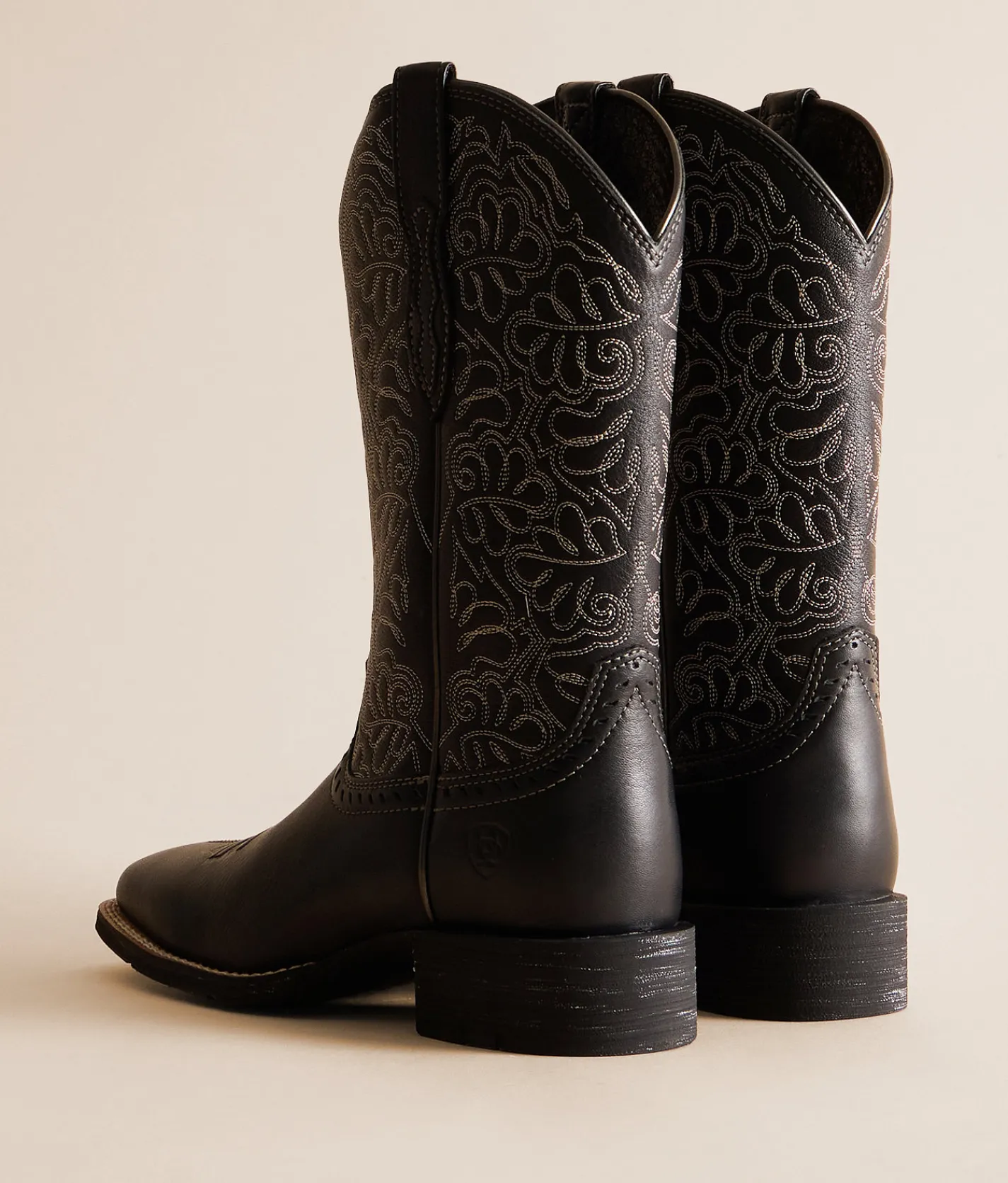 Ariat Round Up Remuda Leather Western Boot Black Deertan Hot