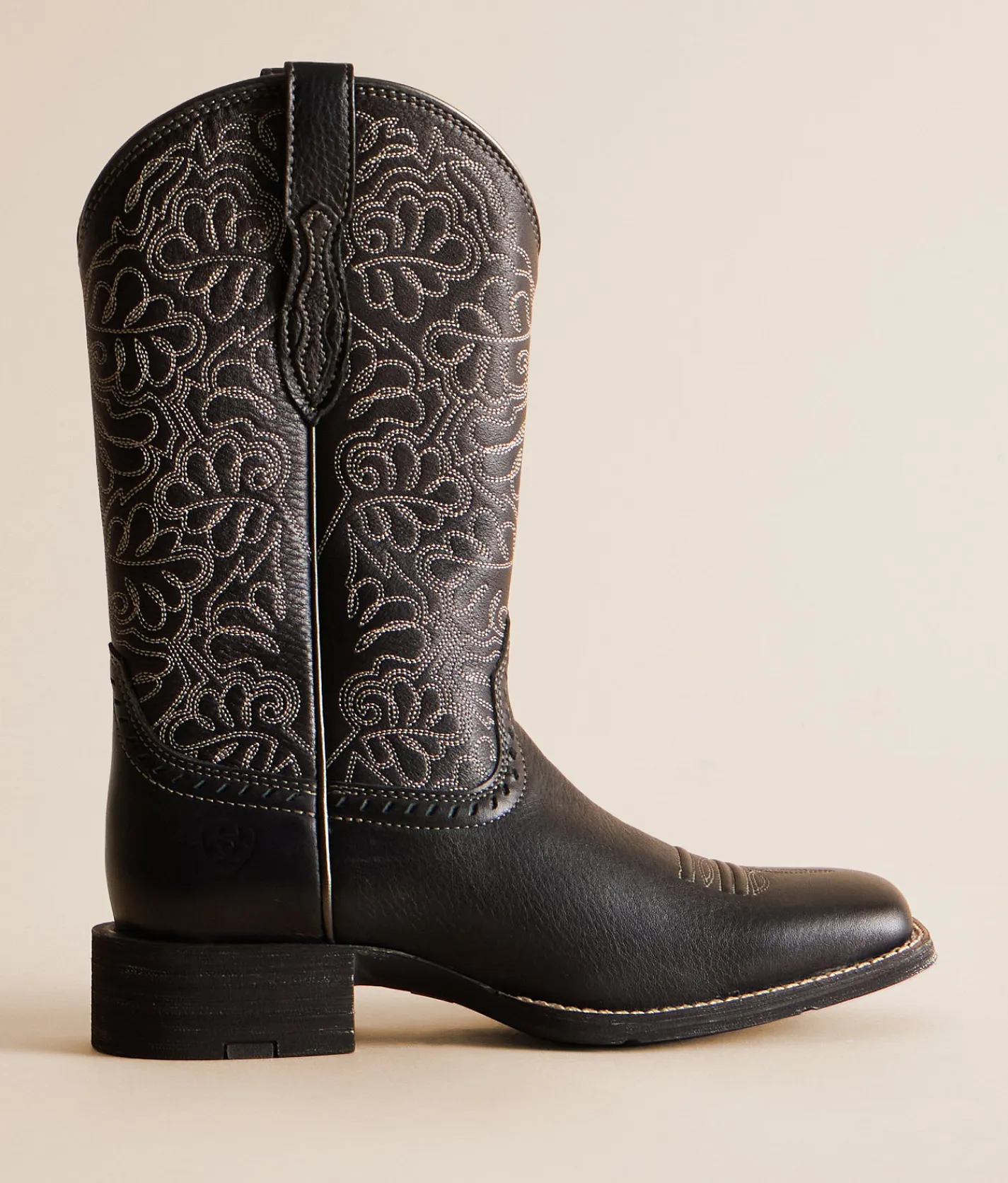 Ariat Round Up Remuda Leather Western Boot Black Deertan Hot