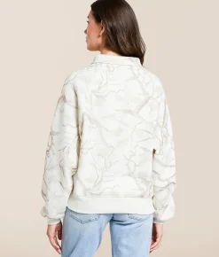 Modish Rebel Rowdy Collared Pullover White Camo Clearance