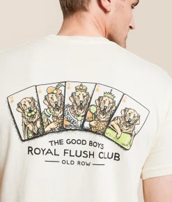 Tops|Graphic T-Shirts | Old Row Royal Flush Dogs T-Shirt Ivory