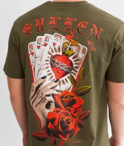 Graphic T-Shirts | Sullen Royal Flush T-Shirt Olive