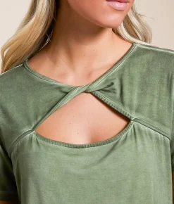 Tops | White Crow Ruby Twisted Front Top Avocado