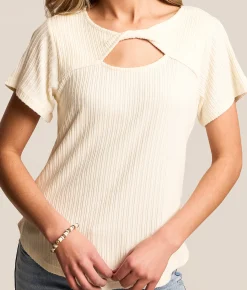 Tops | White Crow Ruby Twisted Keyhole Top Cream