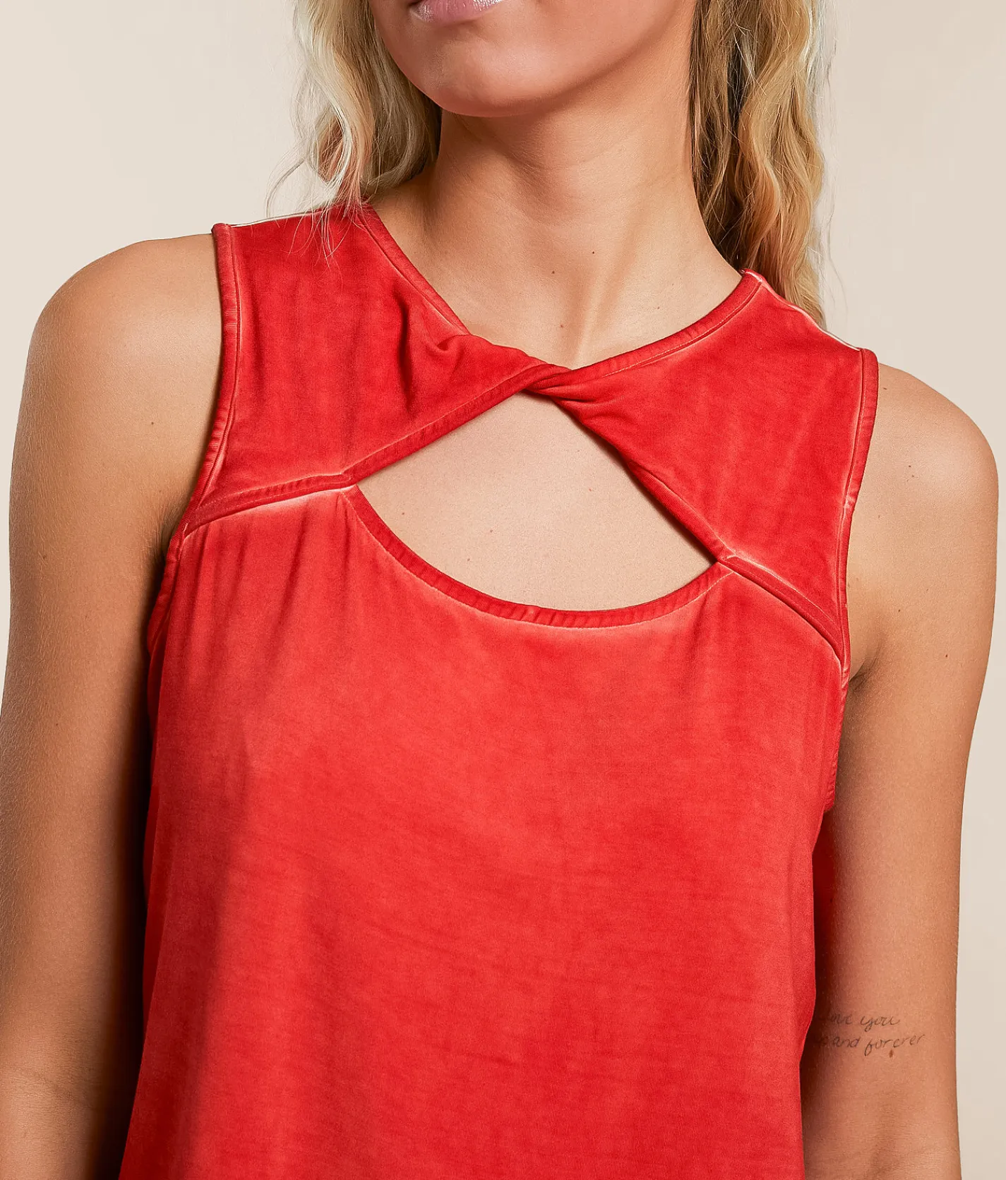 Tops | White Crow Ruby Twisted Tank Top Cabana Red