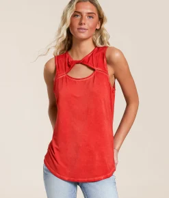 Tops | White Crow Ruby Twisted Tank Top Cabana Red