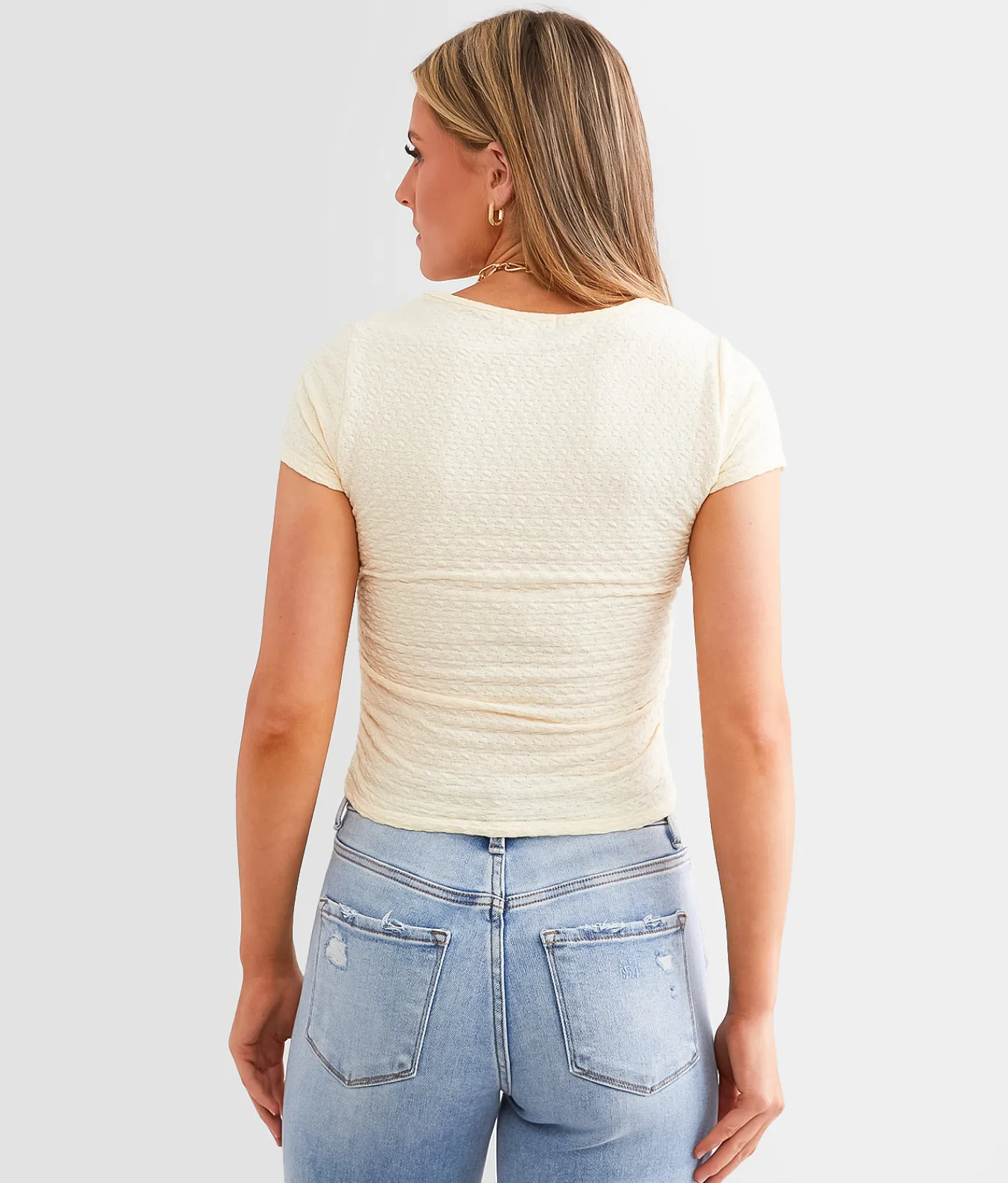 FITZ + EDDI Ruched Crop Top After Glow Clearance