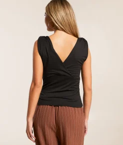 Tops | Willow & Root Ruched Tank Top Black