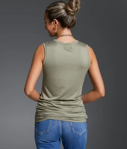 Tops | Buckle Black Ruched Tank Top Vetiver