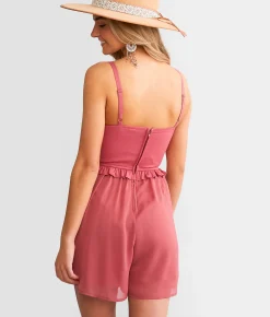 Willow & Root Ruffle Corset Romper Rose Outlet