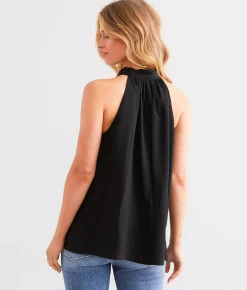 Hyfve Ruffle High Neck Tank Top Kentucky Blue Clearance