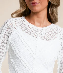 Willow & Root Ruffle Lace Top White Discount