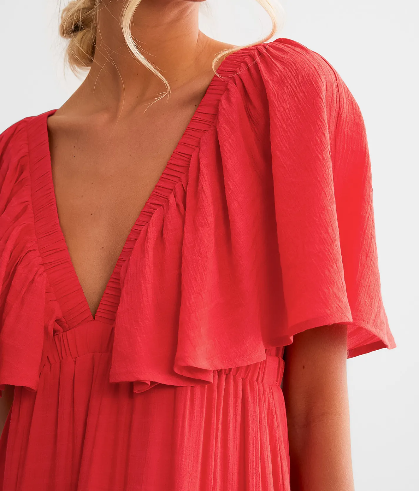 Willow & Root Ruffle Midi Dress Green Best