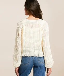 Tops | Willow & Root Ruffle Pleated Top Cream