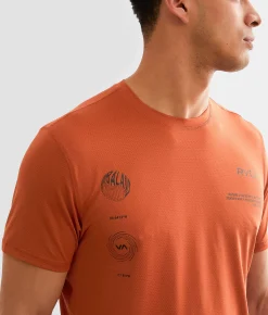 Graphic T-Shirts | RVCA Runner Sport T-Shirt Terracotta