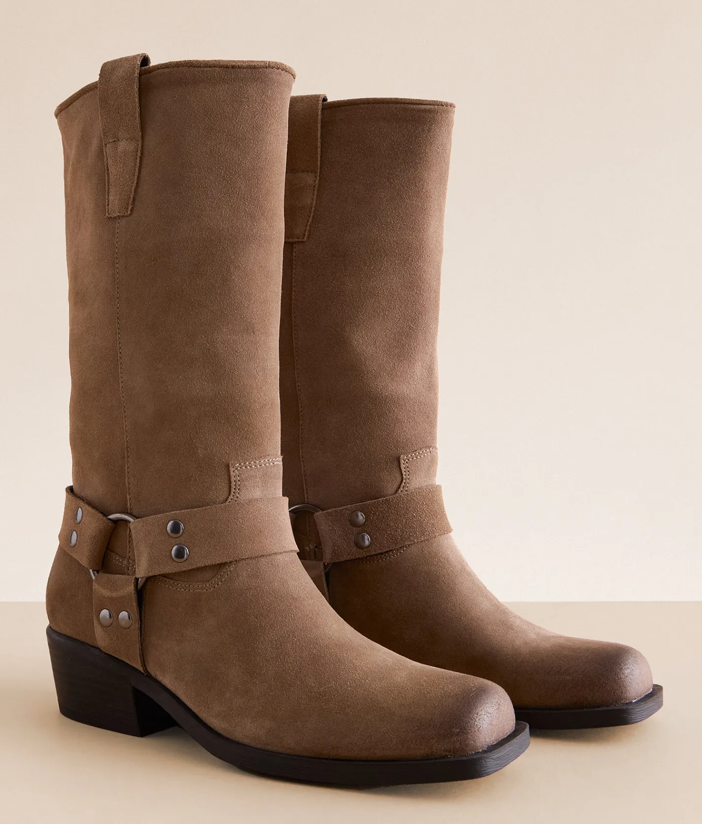 Steve Madden Ruskin Leather Boot Taupe Clearance