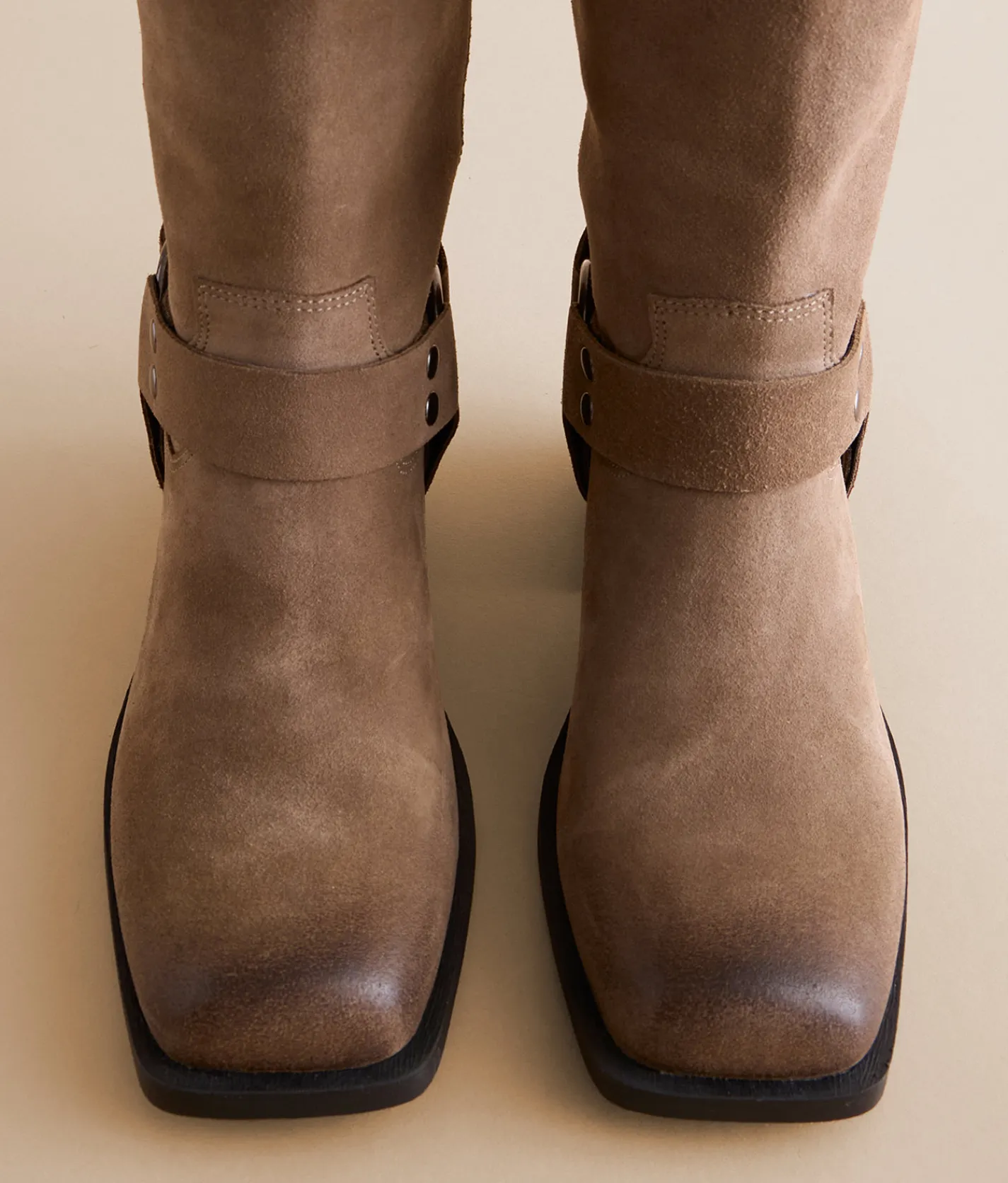 Steve Madden Ruskin Leather Boot Taupe Clearance