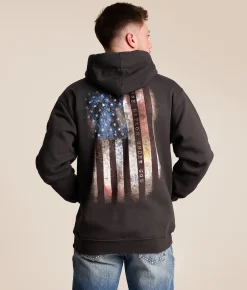 Tops | Howitzer Rusted Freedom Hooded Sweatshirt Vintage Black