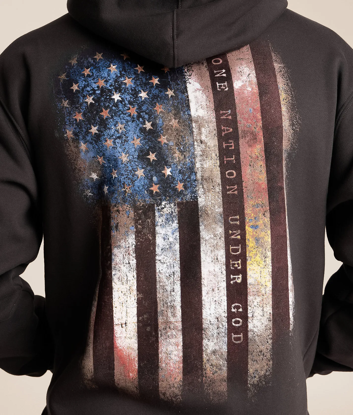 Tops | Howitzer Rusted Freedom Hooded Sweatshirt Vintage Black