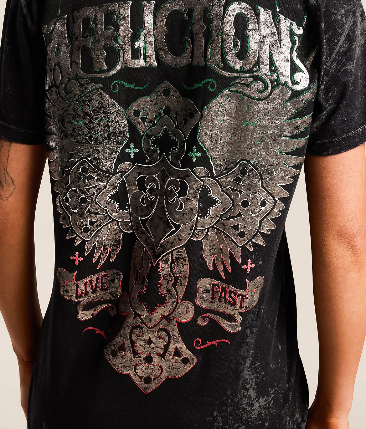 Affliction Rusted Gates T-Shirt Black Lava Wash Sale
