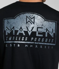 Maven Co-op Rustic Badge T-Shirt Black Outlet