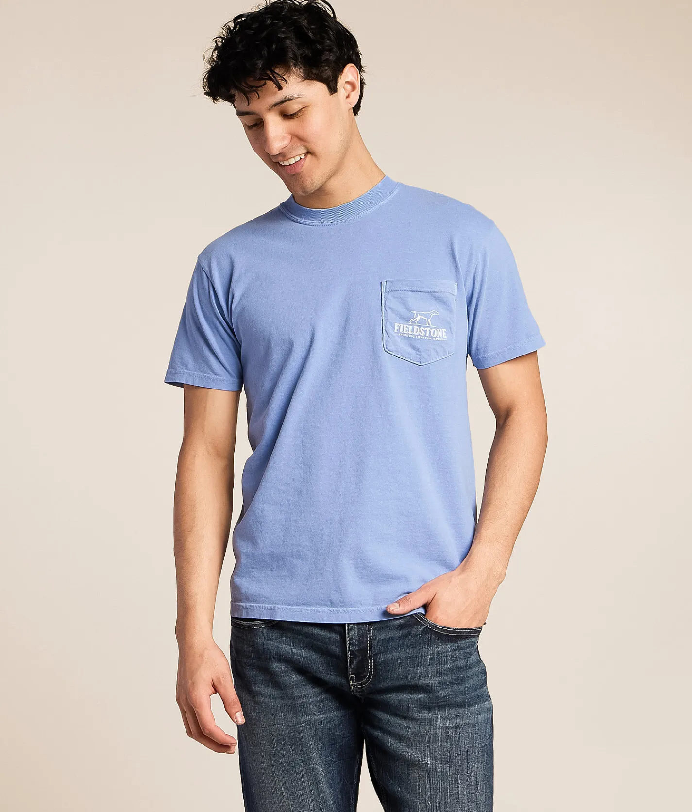 Fieldstone Rustic Tackle Box T-Shirt Washed Denim Sale