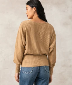 Tops | Buckle Black Ryder Ribbed Top Natural