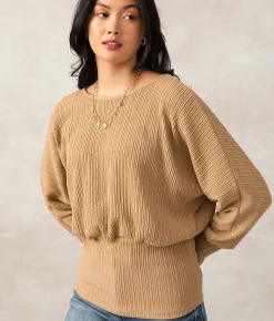 Tops | Buckle Black Ryder Ribbed Top Natural