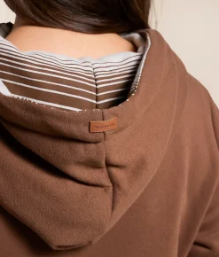 Tops | Wanakome Sabine Quarter Zip Hooded Sweatshirt Mahogany